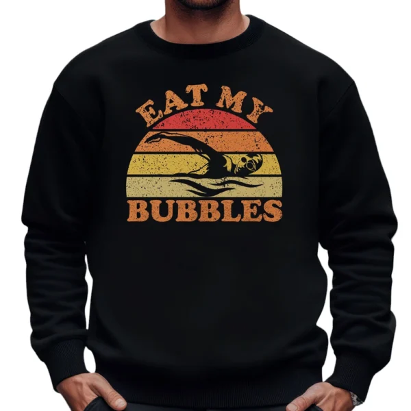Eat My Bubbles Swim Sweatshirt - Black