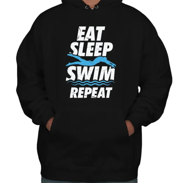 Eat Sleep Swim Repeat Hoodie - Black
