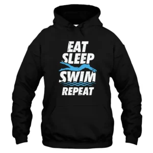 Eat Sleep Swim Repeat Hoodie - Black