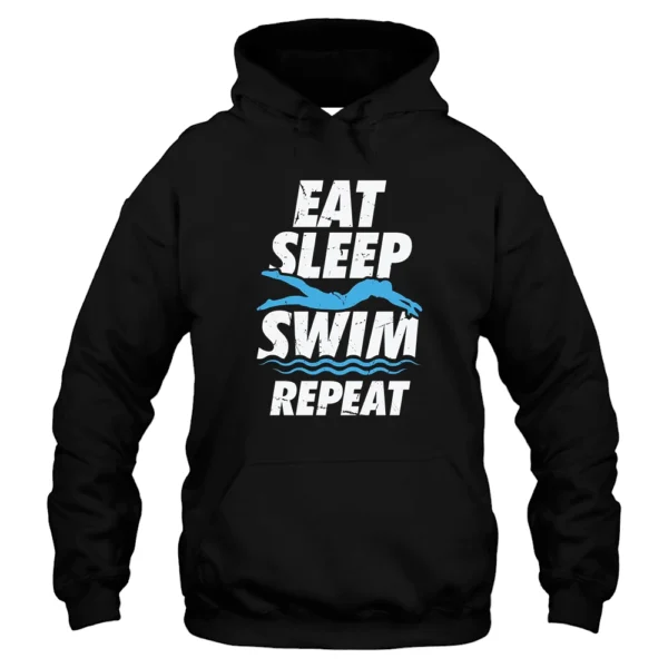 Eat Sleep Swim Repeat Hoodie - Black