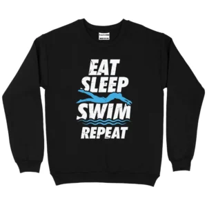 Eat Sleep Swim Repeat Sweatshirt - Black