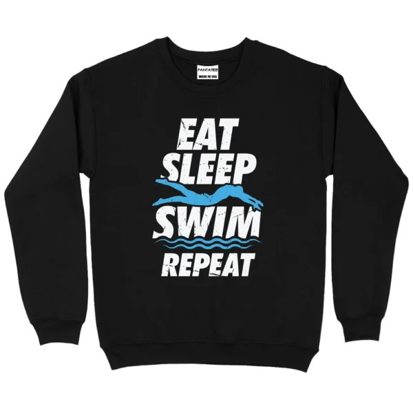 Eat Sleep Swim Repeat Sweatshirt - Black