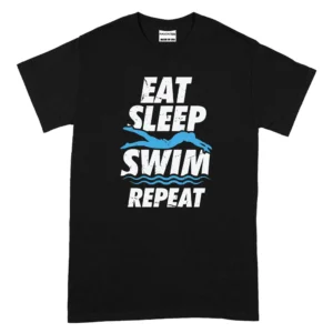 Eat Sleep Swim Repeat TShirt - Black