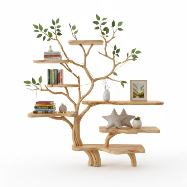 Floor Bookshelf - Driftwood Art Handmade Home Decor