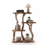 Handcrafted Driftwood Bookcase Nightstand - Rustic Tree Branch