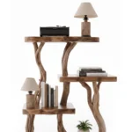 Handcrafted Driftwood Bookcase Nightstand - Rustic Tree Branch