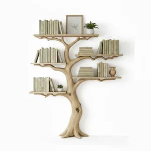 Handcrafted Floating Tree Bookshelf