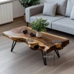Handcrafted Live-Edge Solid Wood Coffee Table: Your Unique Statement Piece