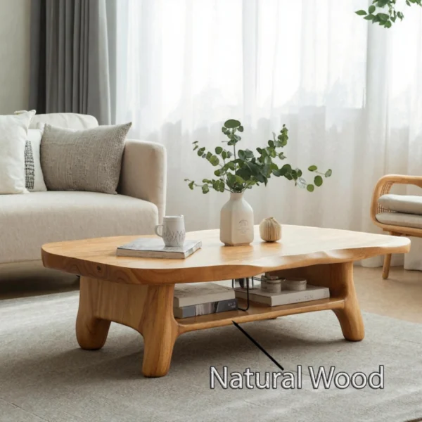 Handcrafted Live-Edge Solid Wood Coffee Table - Your Unique Statement Piece