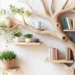 Handcrafted Tree Branch Shelf - Functional Art for Your Walls