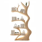 Handcrafted Vertical Wooden Bookcase - Rustic Floating Shelves & Unique Shelf Unit