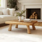 Handmade Coffee Table – Reclaimed Wood with Live Edge for Rustic Living Spaces