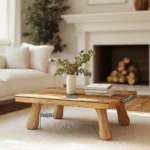 Handmade Coffee Table – Reclaimed Wood with Live Edge for Rustic Living Spaces
