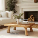 Handmade Coffee Table – Reclaimed Wood with Live Edge for Rustic Living Spaces