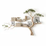 Handmade Tree-Shaped Bookshelf - Natural Wood Wall Shelf For Creative Home Decor