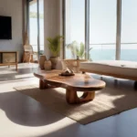 Live-Edge Solid Wood & Industrial Coffee Table