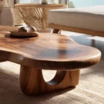 Live-Edge Solid Wood & Industrial Coffee Table