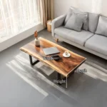 Live-Edge Solid Wood & Industrial Coffee Table
