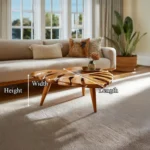 Monstera Leaf Sculptural Coffee Table – Mid-Century Organic Art