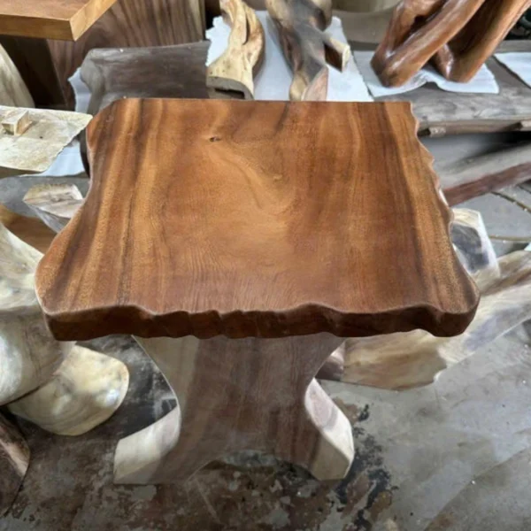 Organic Sculptural Solid Wood Coffee Table – Modern Centerpiece