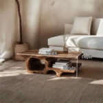Organic Sculptural Solid Wood Coffee Table – Modern Centerpiece