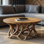 Sculptural Root Base Wood Coffee Table - A Handcrafted Statement Piece