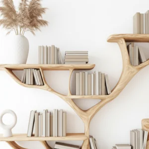Solid Wood Floating Branch Shelf for Nature-Inspired Spaces2