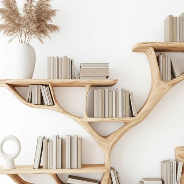 Solid Wood Floating Branch Shelf for Nature-Inspired Spaces