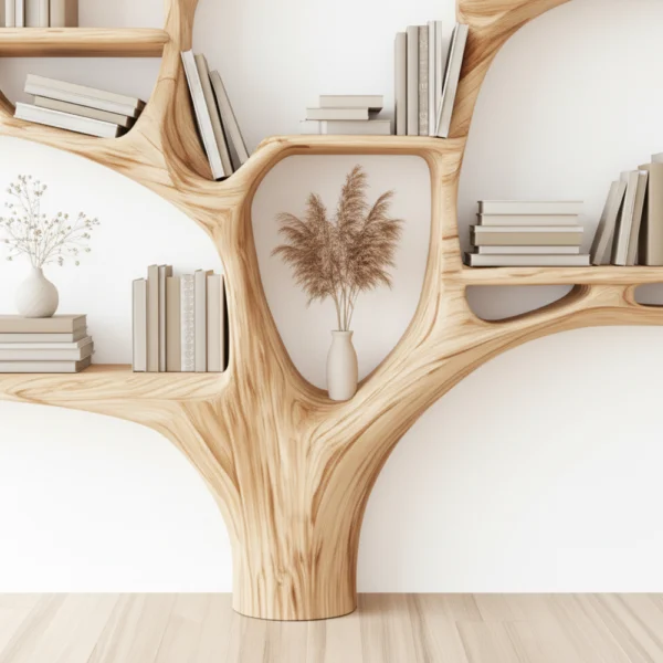 Solid Wood Floating Branch Shelf for Nature-Inspired Spaces