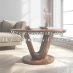 Solid Wood Round Coffee Table with Sculptural V-Base – Luxury Living Room Accent Furniture