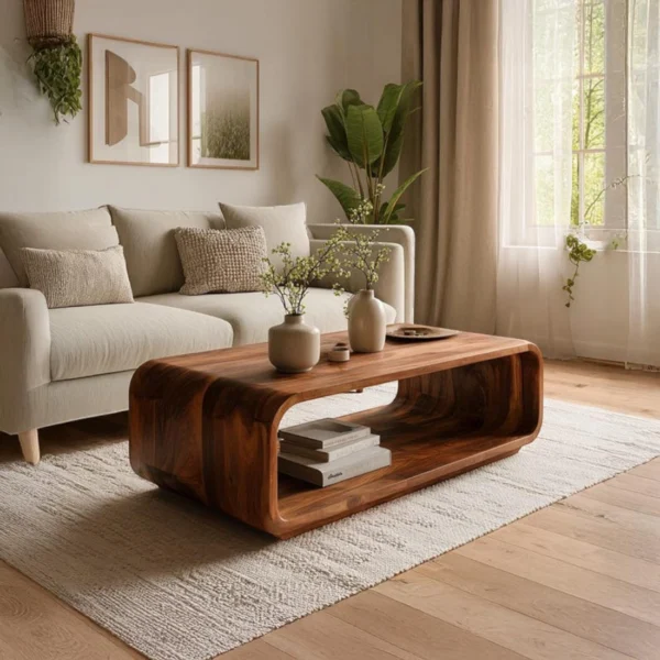 Handmade Walnut Live Edge Coffee Table – Solid Slab Wood for Modern Living Room Decor