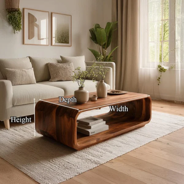 Handmade Walnut Live Edge Coffee Table – Solid Slab Wood for Modern Living Room Decor