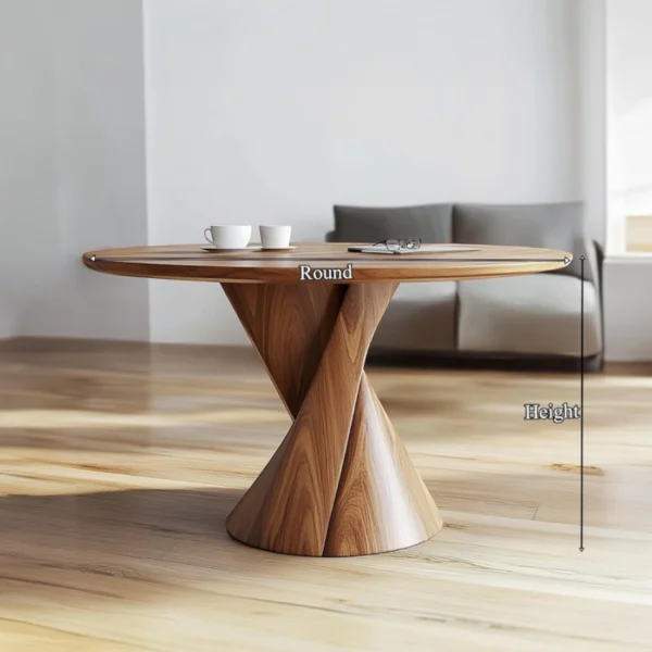 The Helix Round Pedestal Coffee Table – Modern Sculptural Art