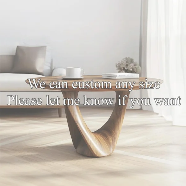 The Helix Round Solid Wood Coffee Table – Sculptural Centerpiece