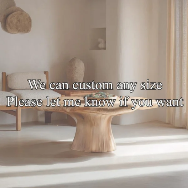 The Fluid Curve Solid Wood Coffee Table – Mid-Century Modern Artistry