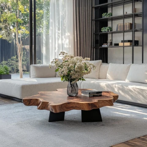 The Sculptural Organic Coffee Table with Integrated Storage