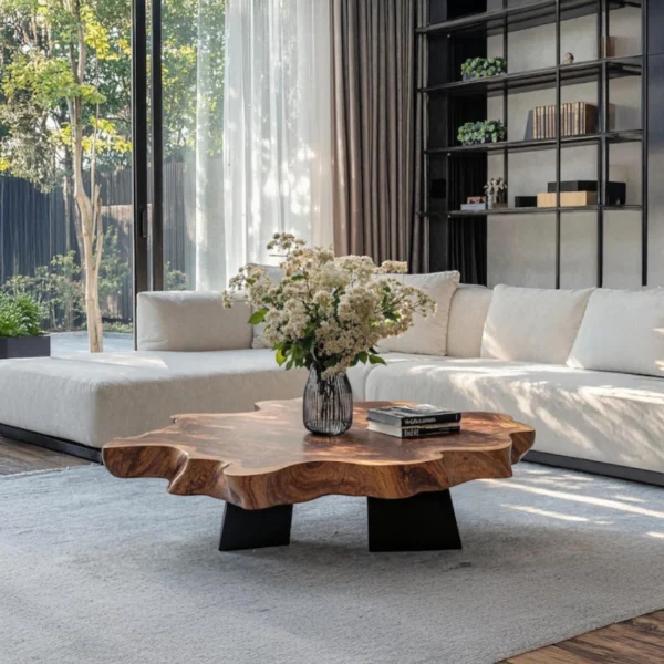 The Sculptural Organic Coffee Table with Integrated Storage