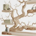Tree Branch Bookshelf - Handmade Solid Wooden Wall Shelf