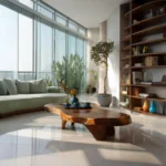 Artisan-Sculpted Organic Coffee Table - Handcrafted Solid Exotic Wood