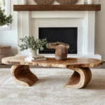Exquisite Sculptural Solid Wood Coffee Table