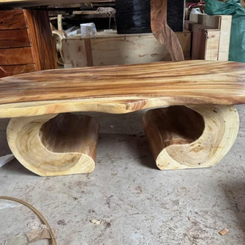 Exquisite Sculptural Solid Wood Coffee Table2