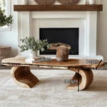 Exquisite Sculptural Solid Wood Coffee Table