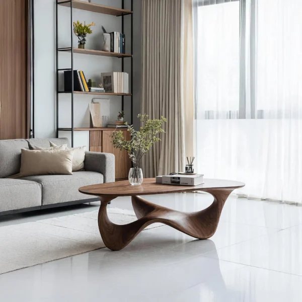 Hand-Carved Solid Wood Coffee Table - Built to Last