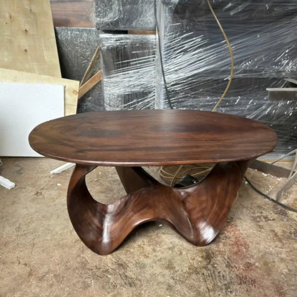 Hand-Carved Solid Wood Coffee Table - Built to Last