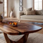 Handcrafted Modern Monkey Pod Wood Coffee Table