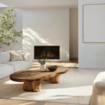 Handcrafted Vintage Coffee Table - Artisan Hand-Carved Solid Wood