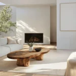 Handcrafted Vintage Coffee Table - Artisan Hand-Carved Solid Wood