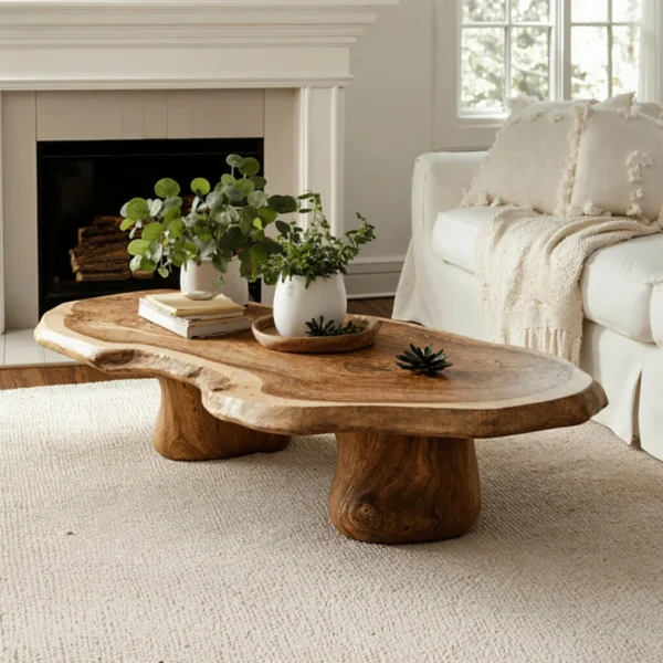 Organic Live-Edge Solid Wood Coffee Table - A Handcrafted Statement Piece
