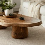 Organic Live-Edge Solid Wood Coffee Table - A Handcrafted Statement Piece