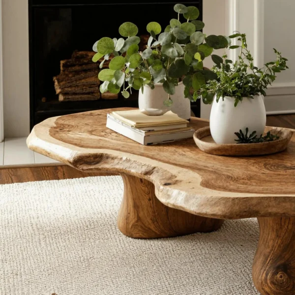 Organic Live-Edge Solid Wood Coffee Table - A Handcrafted Statement Piece